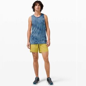 •LULULEMON• Mens Always Agile Tank
Diamond Dye True Navy Blue Chambray Sz Large